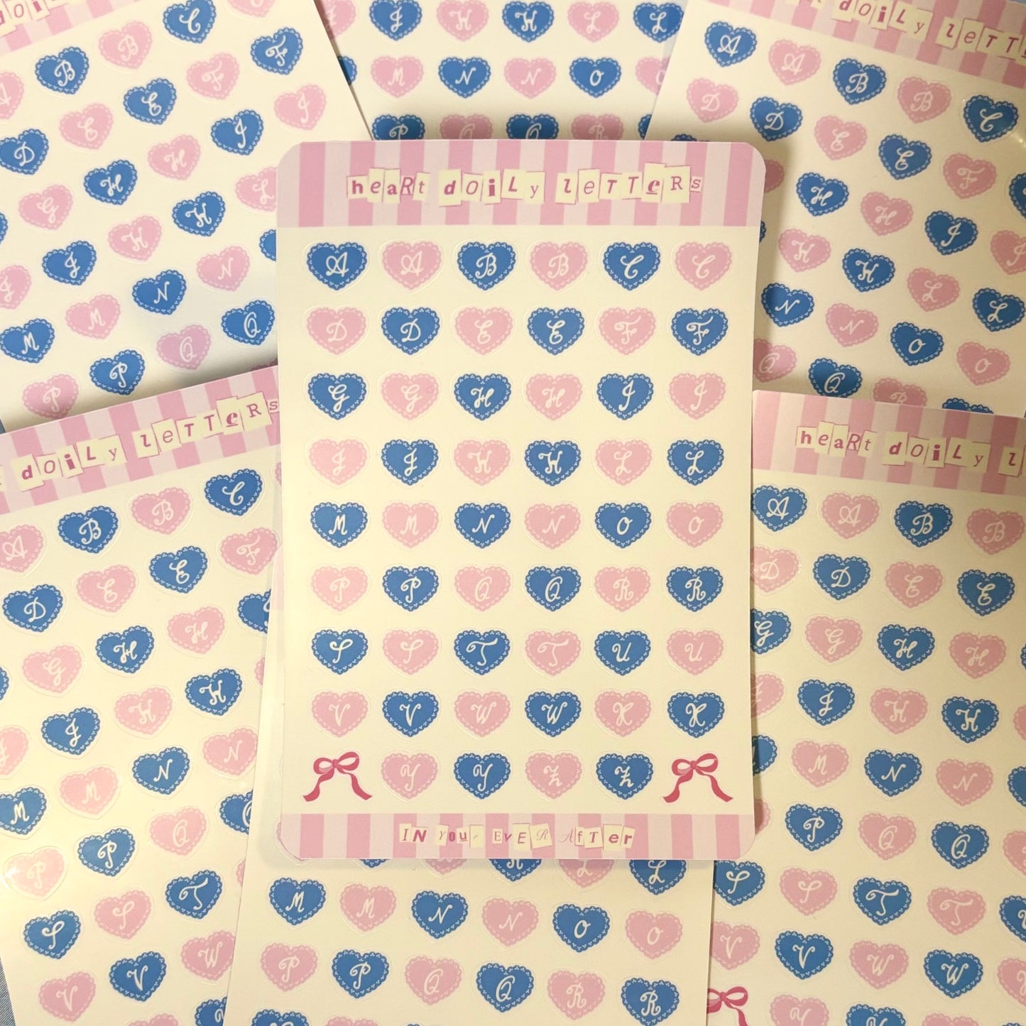 Heart Doily Letters Sticker Sheets