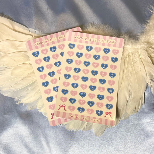 Heart Doily Letters Sticker Sheets
